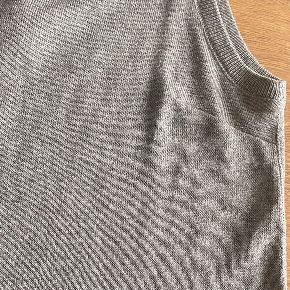 Twin Set Simoni Barbieri Bow‎ Back Sleeveless Tank Gray Metallic Scoop Neck - Picture 4 of 7